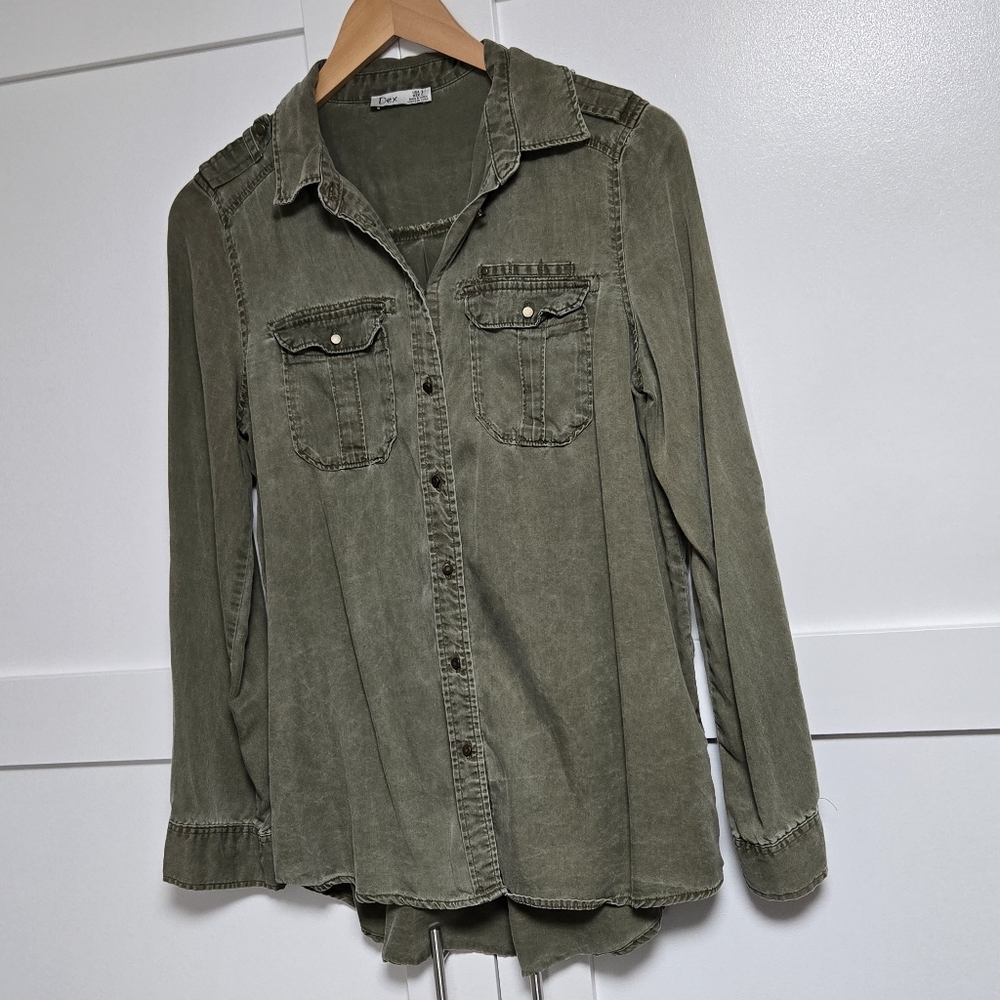 ✨️3 For $30✨️Dex Buttondown Shirt Olive Army Green (S)